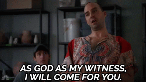 As God Is My Witness, I Will Come At You - Community GIF - Community Tony Hale As God As My Witness GIFs