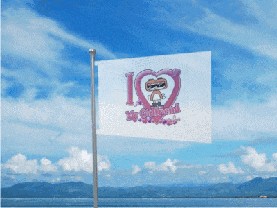 a flag that says i love my girlfriend is flying in the wind