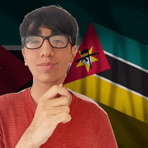 a man wearing glasses is holding a small flag