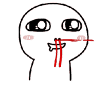 a cartoon character with blood coming out of his nose