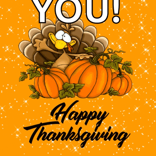 a happy thanksgiving card with a turkey and pumpkins on it