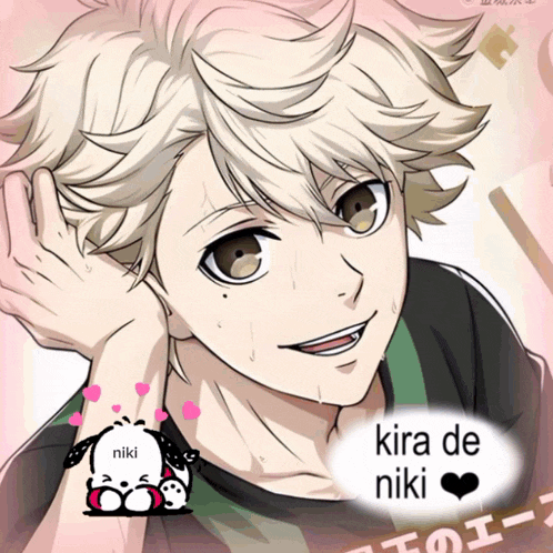 a drawing of a boy with the name kira de niki on it