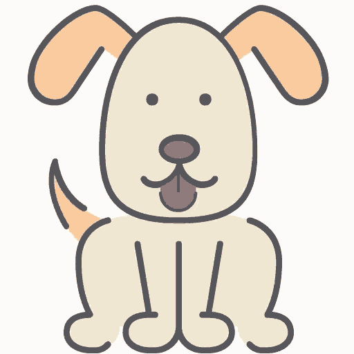 a line drawing of a dog with its tongue out