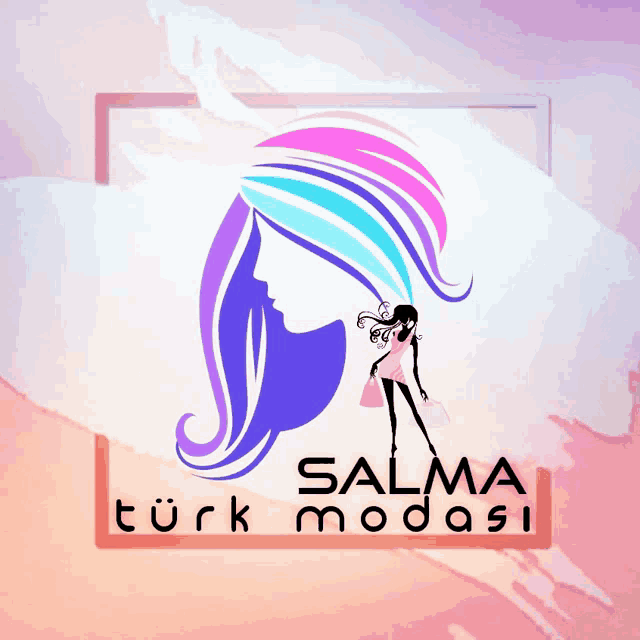 a logo for salma turk modasi with a woman 's face and hair
