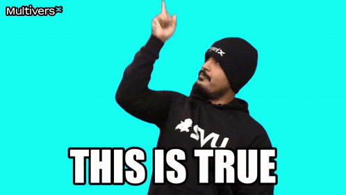 a man wearing a black hoodie and a beanie says this is true