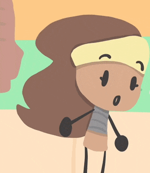 a cartoon drawing of a girl wearing a yellow mask