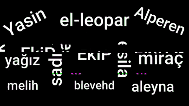 a black background with a bunch of words including yasin