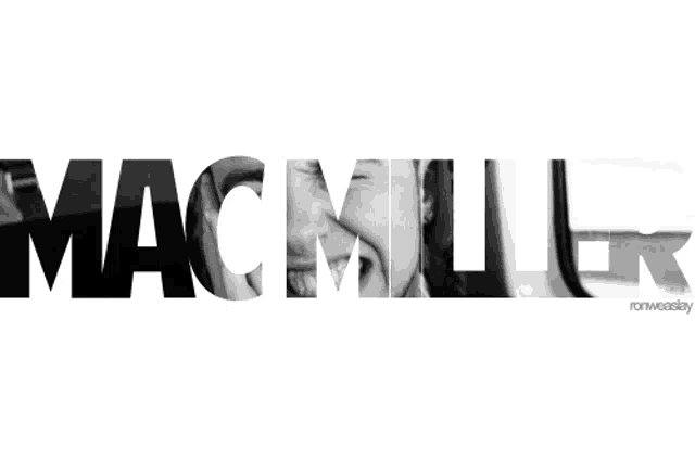 a black and white photo of a man holding a microphone and the word mackiller