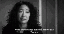 You Are The Sun Cristina Yang GIF - You Are The Sun Cristina Yang Sandra Oh GIFs