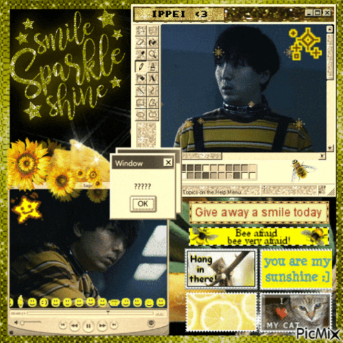 a collage of images with the words smile sparkle shine on the top