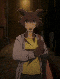 a cartoon character is wearing a yellow shirt and a brown jacket