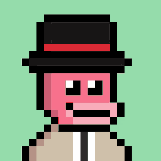 a pixel art drawing of a skull wearing a top hat
