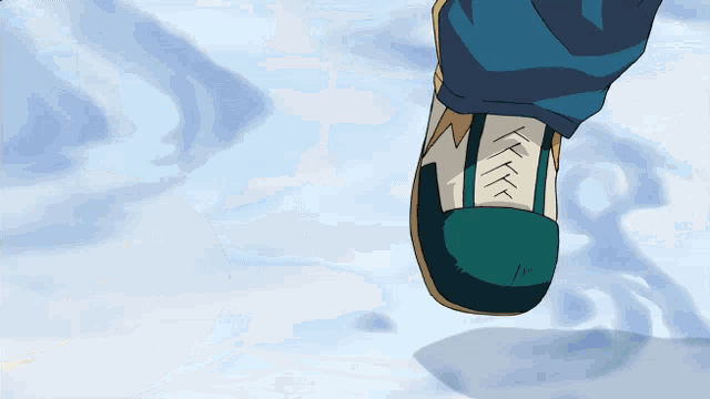 a man in a blue and yellow jacket is kicking a soccer ball