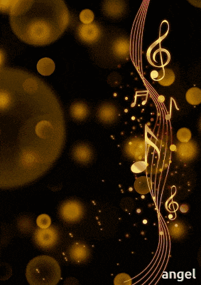 a picture of a woman is surrounded by music notes and the words angel