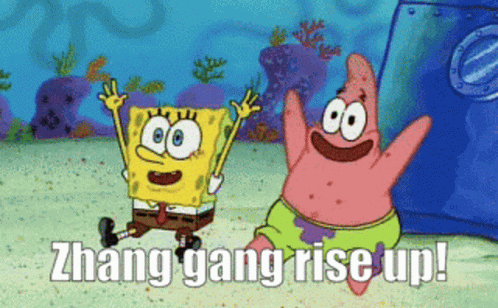 Spongebob Zhang Gang GIF - Spongebob Zhang Gang Rise Up GIFs