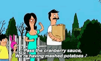 bob 's burgers is a cartoon that shows a family standing in front of a fence .