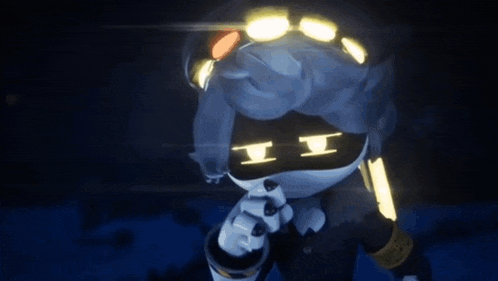 a cartoon character is wearing a mask and holding a gun
