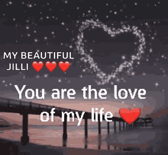 a picture of a bridge with the words " you are the love of my life " on it
