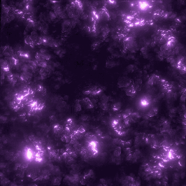 a purple background with a lot of glowing dots