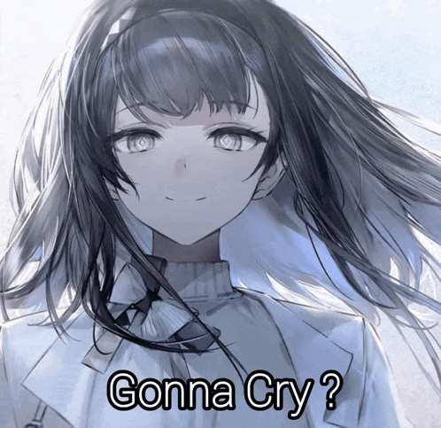 a drawing of a girl with the words gonna cry below it