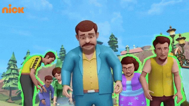 a group of people are dancing in a nick cartoon