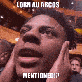 a man covering his ears with his hands with a caption that says lorn au arcos mentioned ?