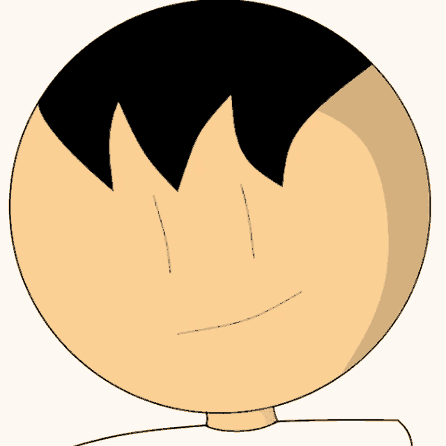 a cartoon drawing of a man 's head with a smile on it