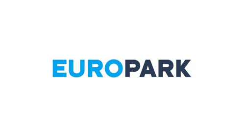 a blue and black logo for europark is on a white background .