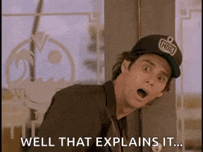 a man wearing a hat is standing in front of a window and says `` well that explains it ... ''