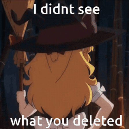 I Didnt See What You Deleted Marisa Kirisame GIF - I Didnt See What You Deleted Marisa Kirisame GIFs