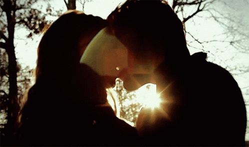 Enzo And Bonnie Kissing In The Sunlight GIF