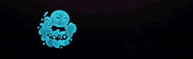 a yellow swirl with a blue swirl in the middle on a black background