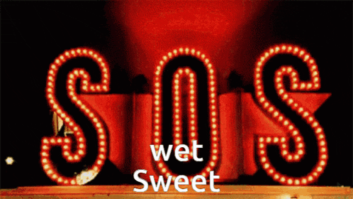 a neon sign that says sos wet sweet on it