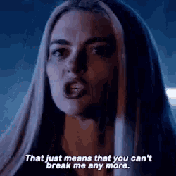 a close up of a woman 's face with a quote .