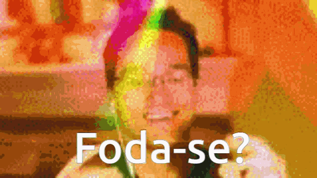 a blurry picture of a woman with the words foda-se