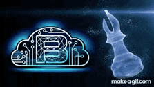 a chess piece is being displayed in front of a cloud .