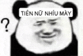 a panda bear is smiling with a question mark on its face .