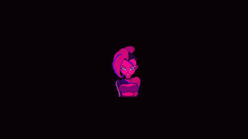 a pink and blue circle with a black background