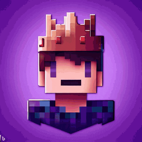 a pixel art illustration of a man wearing a crown