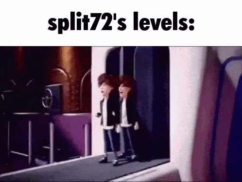 a cartoon scene with the words split72 's levels written above it