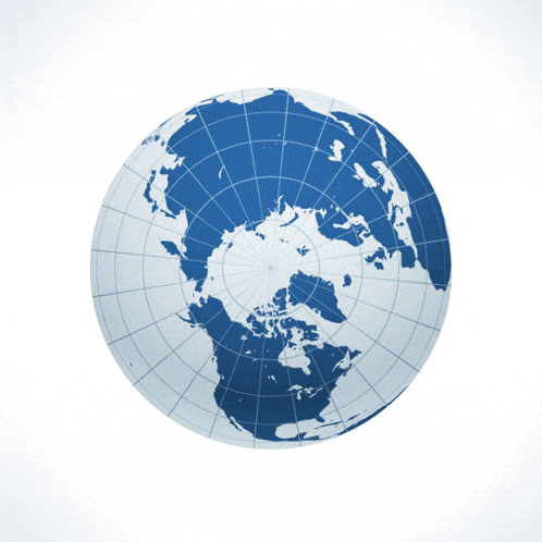 a blue and white globe with a white grid around it