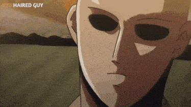 a close up of a man 's face with the words " red haired guy " on the bottom
