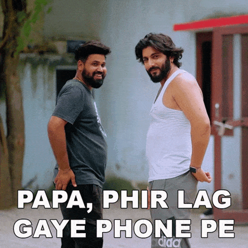 Papa Phir Lag Gaye Phone Pe Bhola GIF - Papa Phir Lag Gaye Phone Pe Bhola Deepak Dayma GIFs