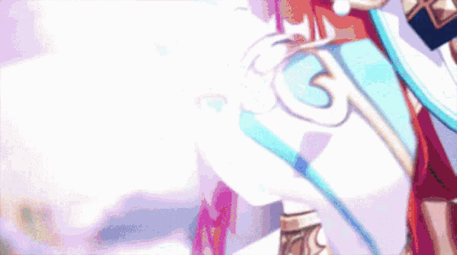 a close up of a cartoon character with red hair