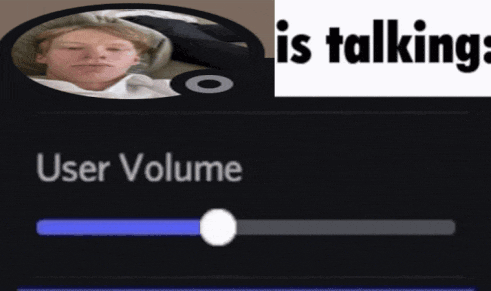 a picture of a boy next to a speech bubble that says user volume