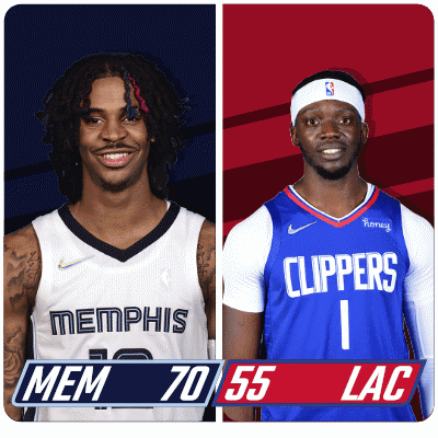 Memphis Grizzlies (70) Vs. Los Angeles Clippers (55) Half-time Break GIF - Nba Basketball Nba 2021 GIFs