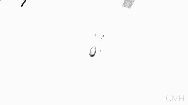 a bunch of footprints on a white surface with the letters mh on the bottom right