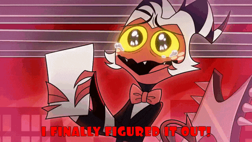a cartoon character holding a piece of paper with the words " i finally figured it out " below him