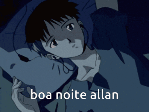 a picture of a boy with headphones and the words boa noite allan