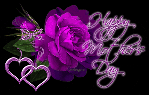 a purple rose with the words happy mother 's day written on it